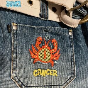 🩷♋️💚RARE Vintage Juicy Couture Jeans with Original Belt + Pins